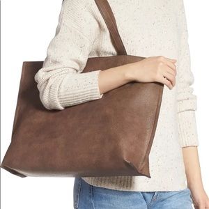Street Level faux leather reversible tote
